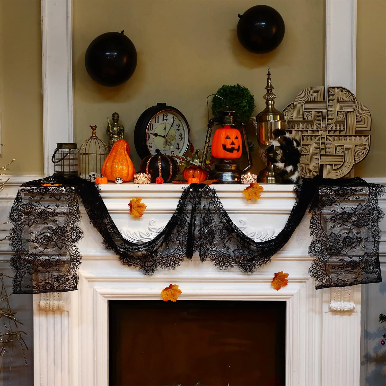 Chumia 12 Pcs Black Lace Table Runners Rustic Wedding Decor
