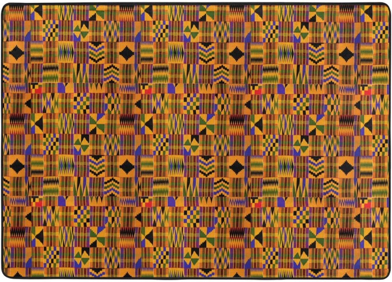 African Tribal Pattern Flannel Non-Slip Floor Mat 80x58in