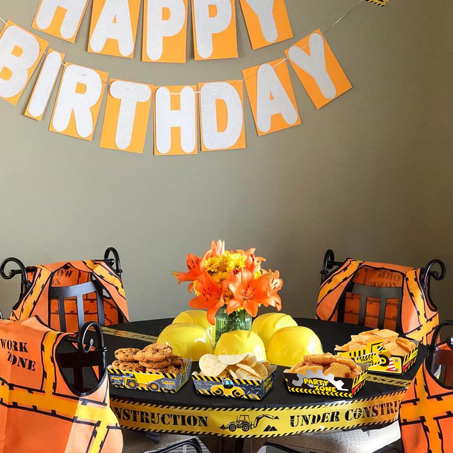 24 Pcs Construction Themed Snack Bowls Party Supplies