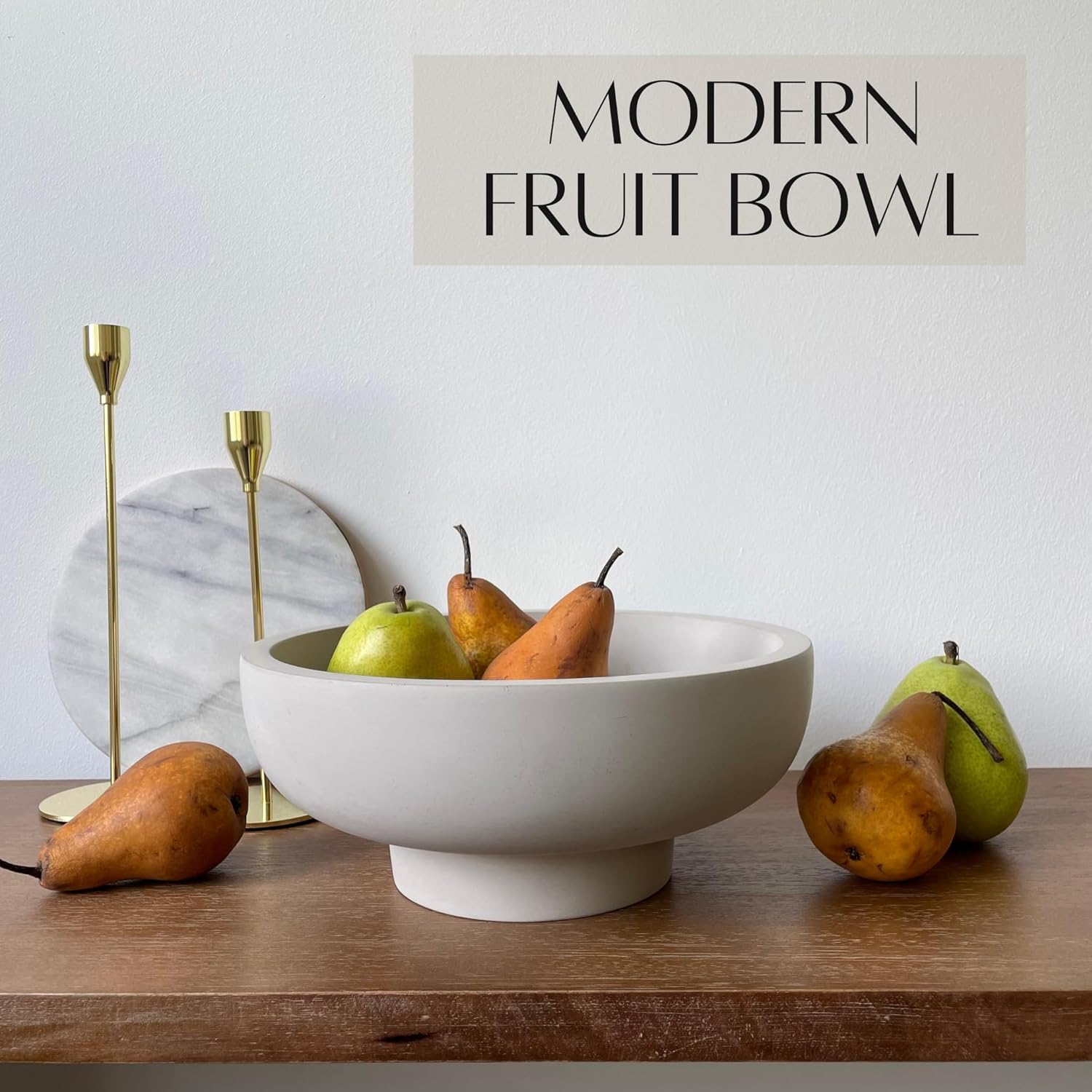 OAKOA Concrete Fruit Bowl for Kitchen Counter