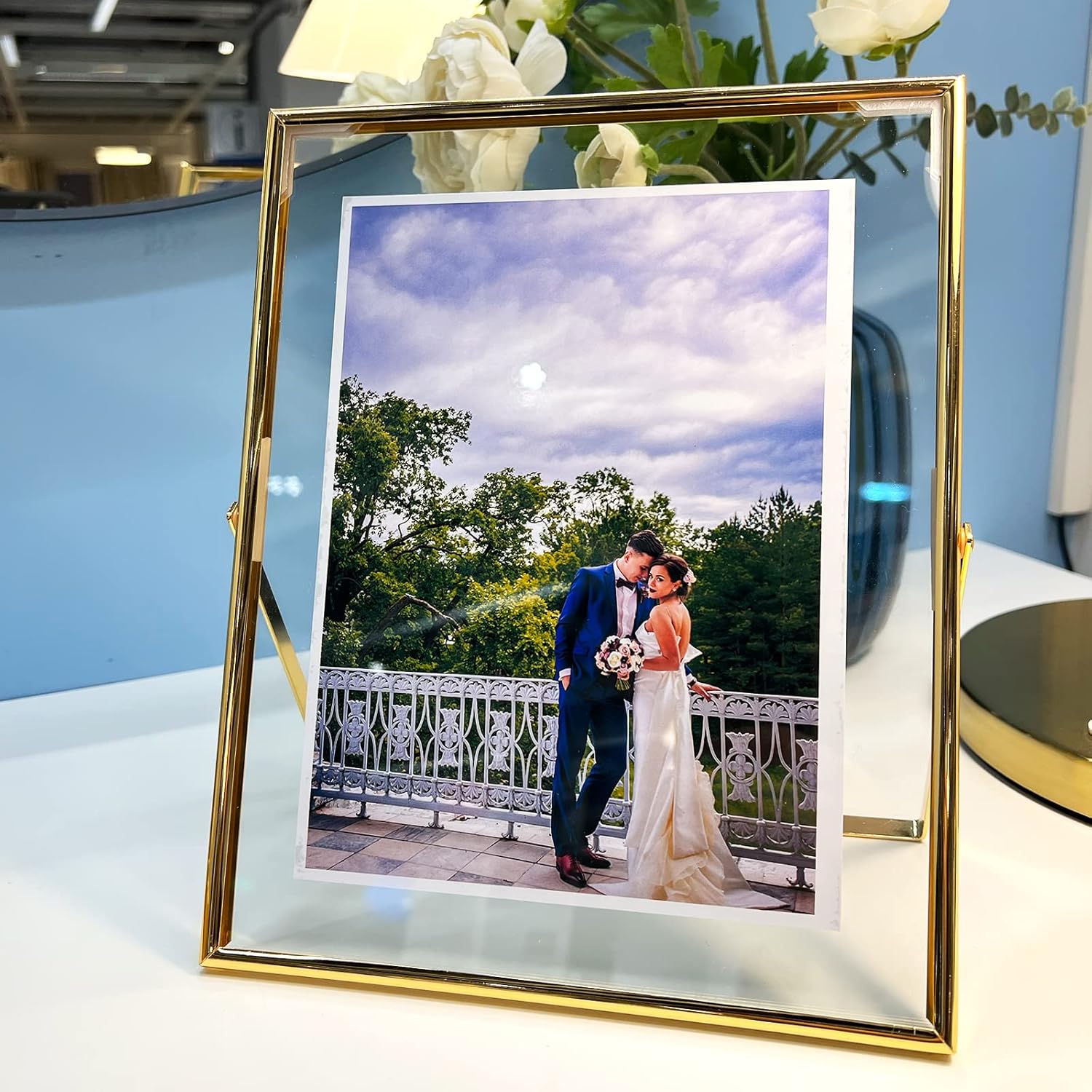 Gold Floating Frame 8x10 In Vertical Modern Design