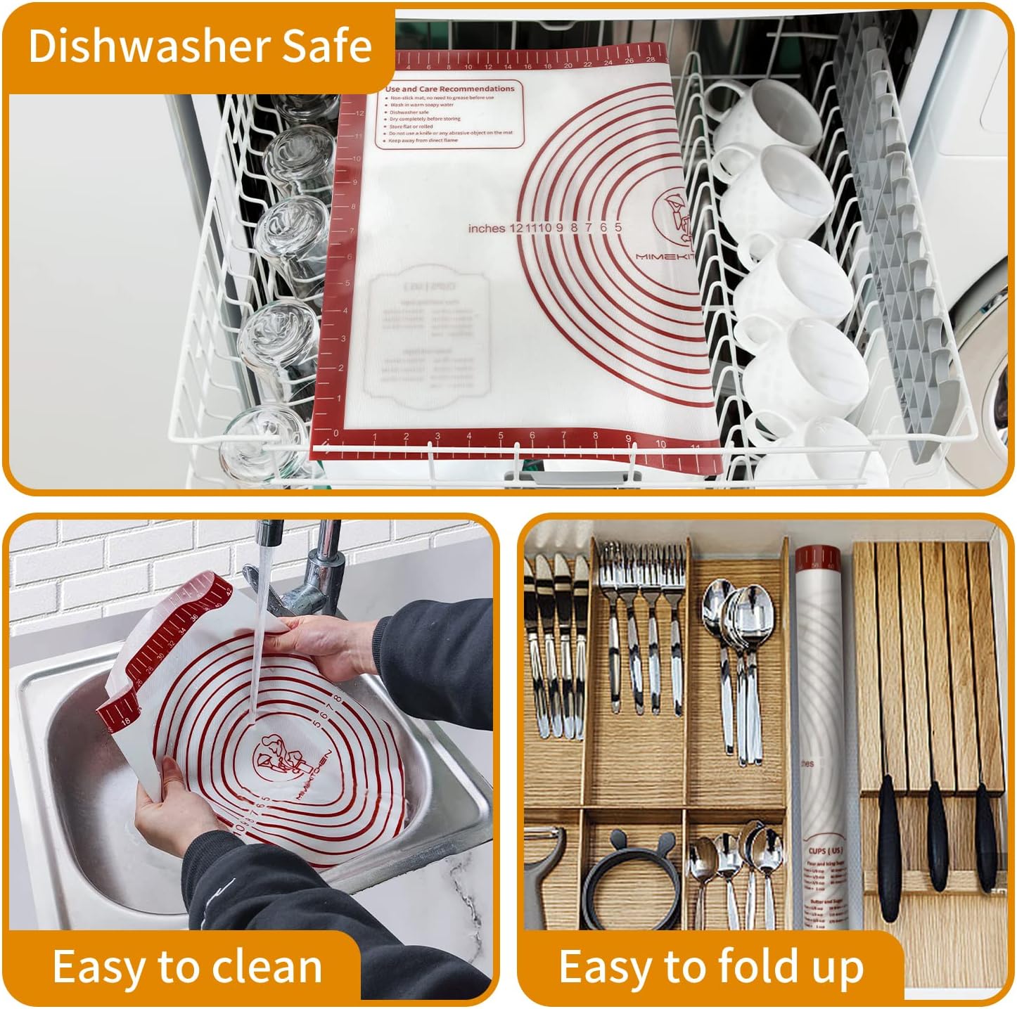 Premium Silicone Baking Mat 26x16 Inch Reusable Nonstick Nonslip