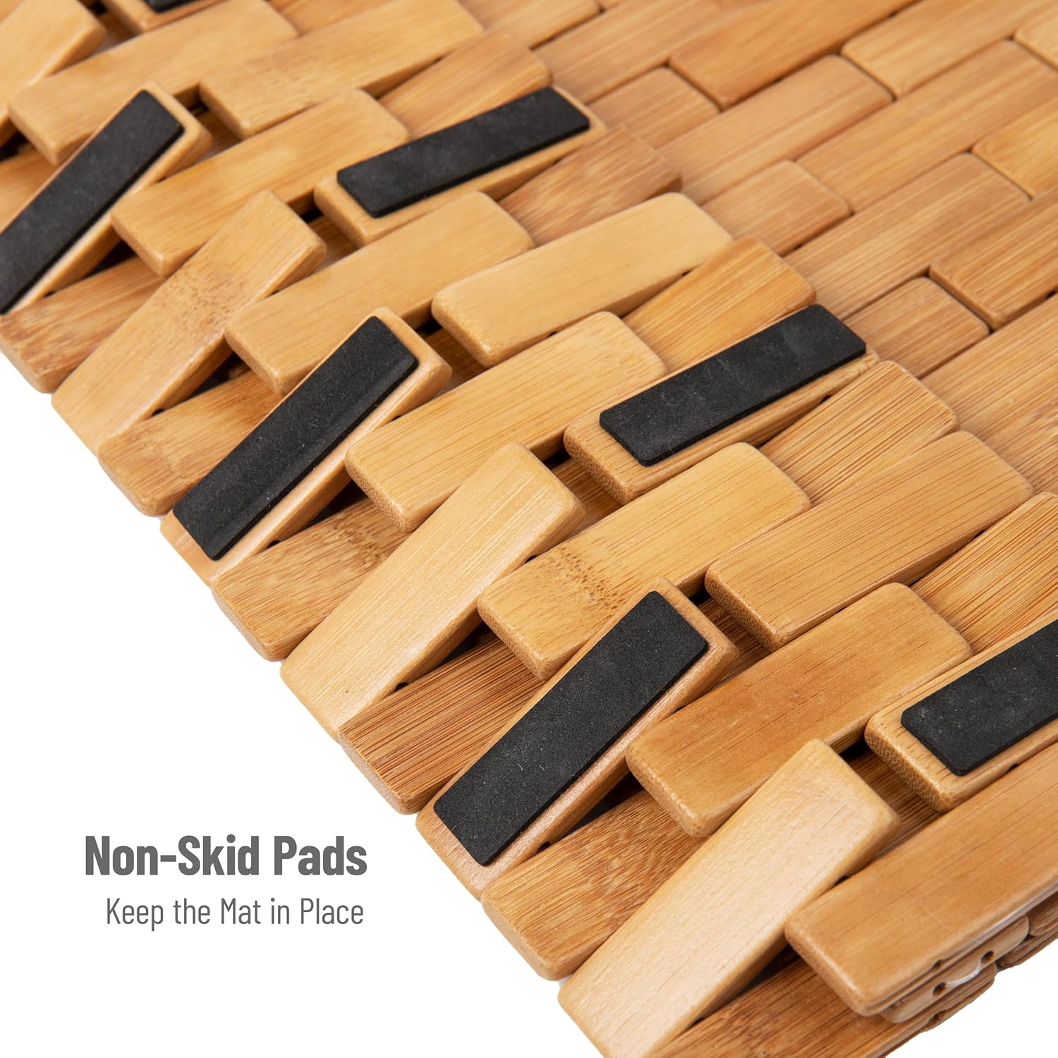 Mind Reader Bamboo Roll-Up Bath Mat
