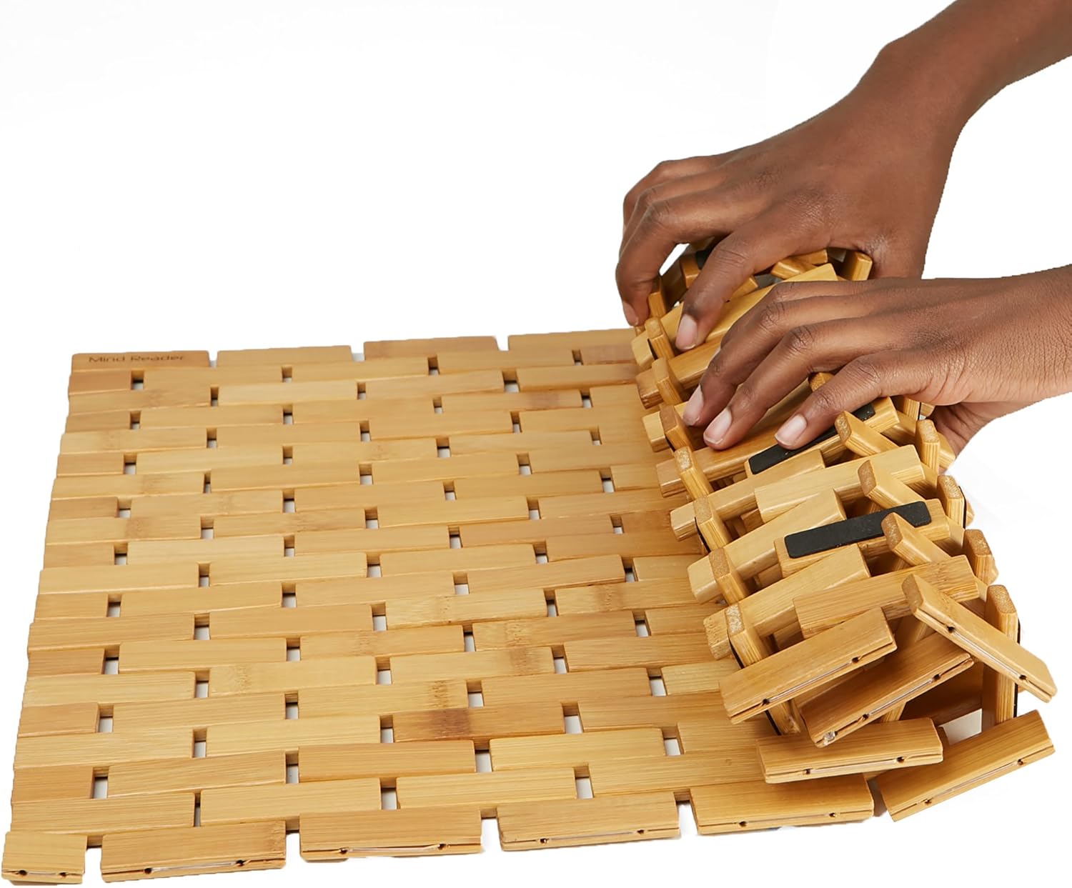 Mind Reader Bamboo Roll-Up Bath Mat