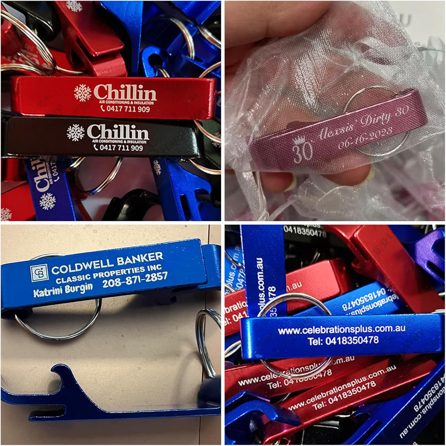 100pcs Custom Engraved Bottle Opener Keychain