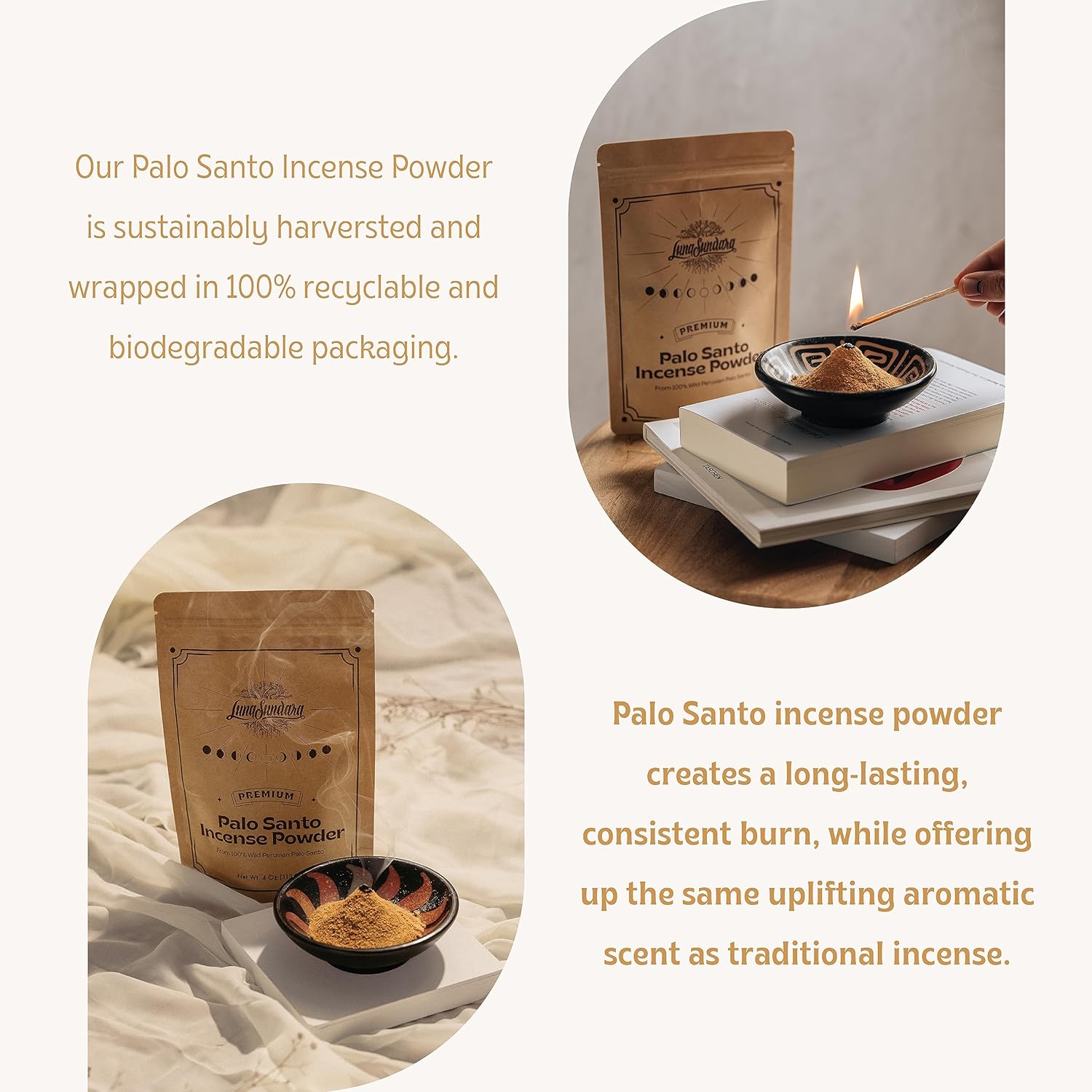 Luna Sundara Palo Santo Incense Powder 4oz