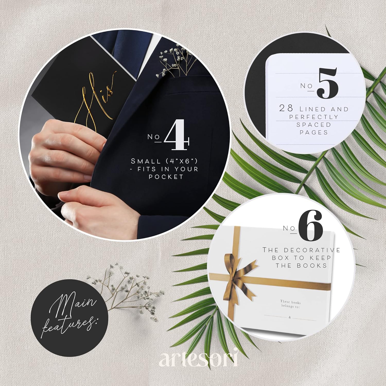 ARTESORI Premium Wedding Vow Book for Her Him