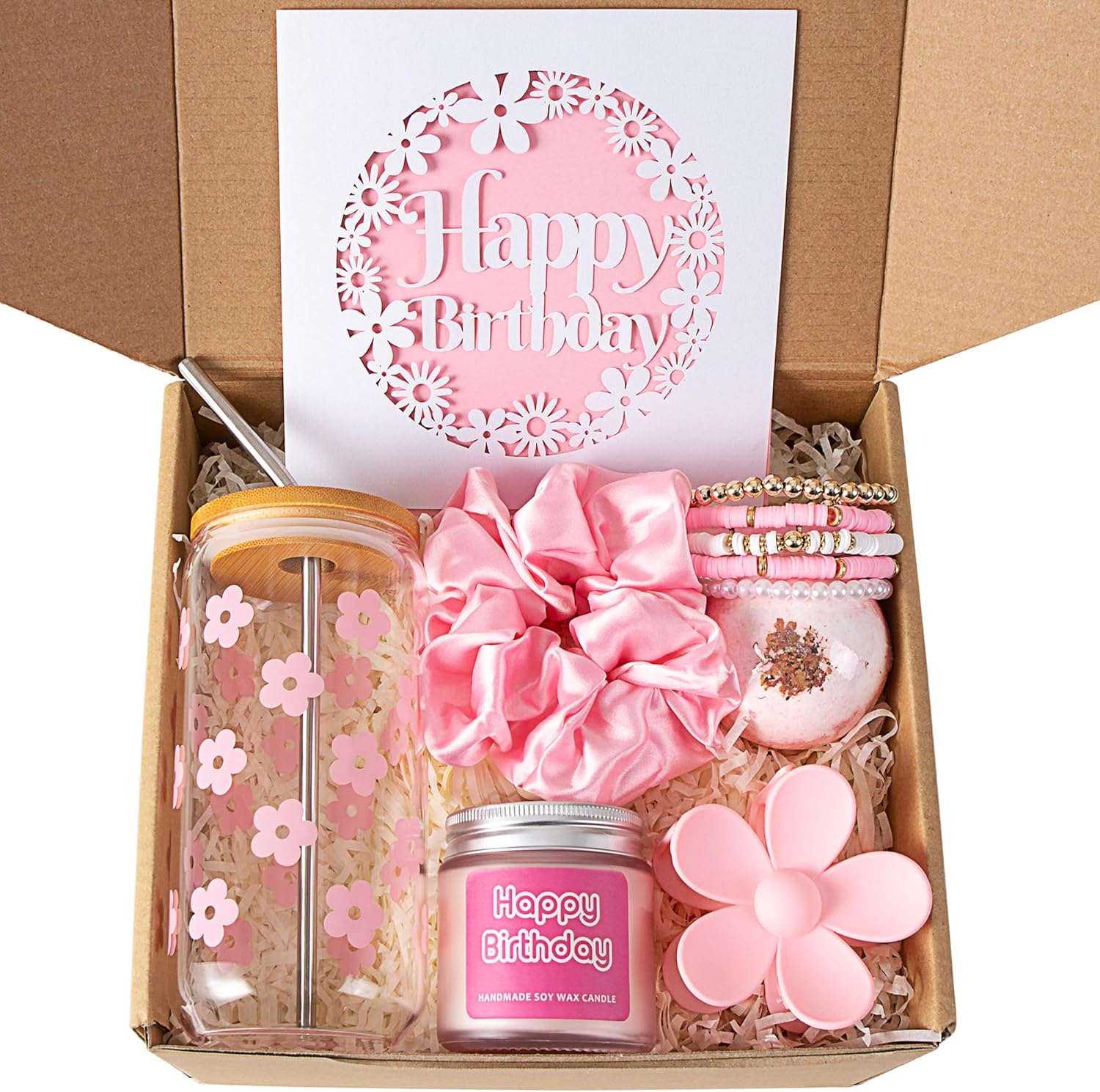 Cute Daisy Glass Cups Gift Set For Her Birthday