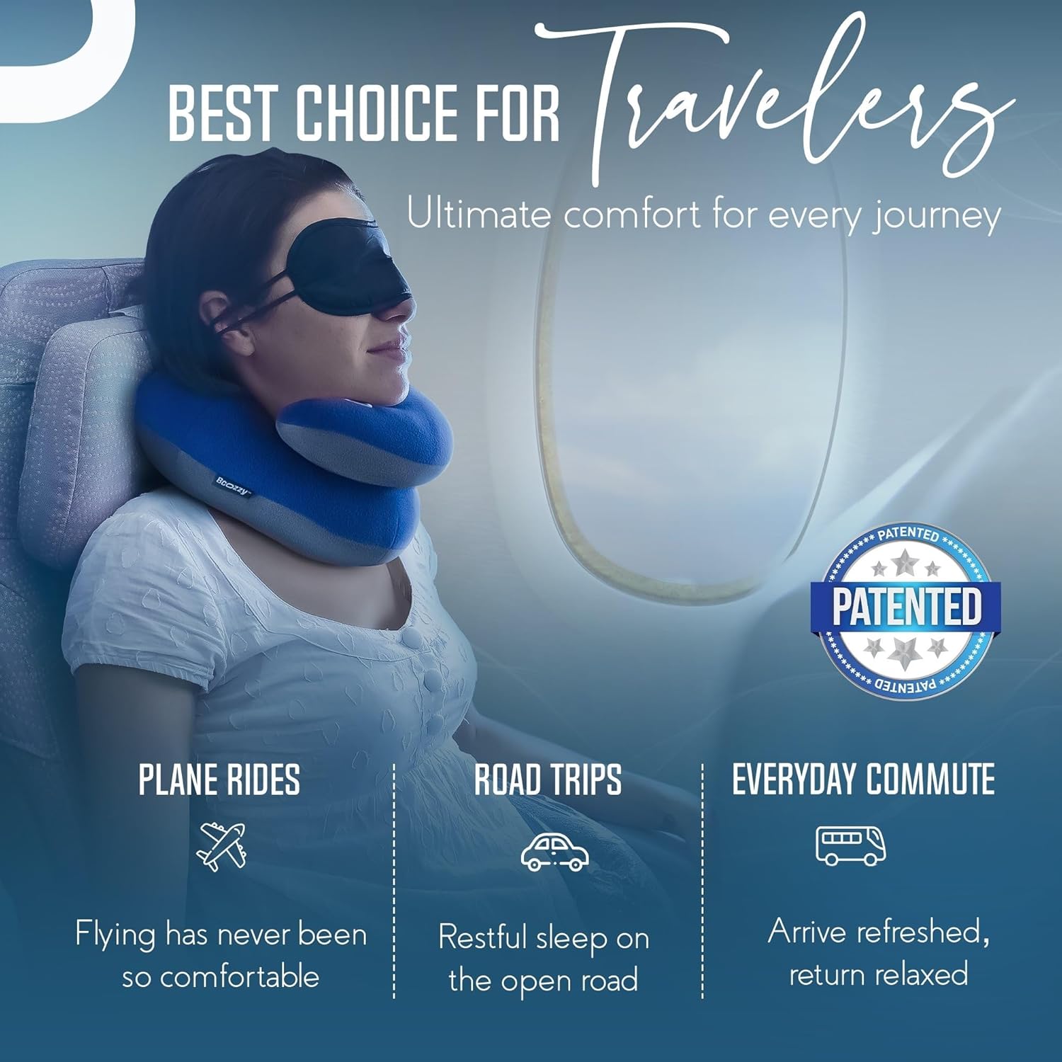 BCOZZY Travel Neck Pillow for Airplane