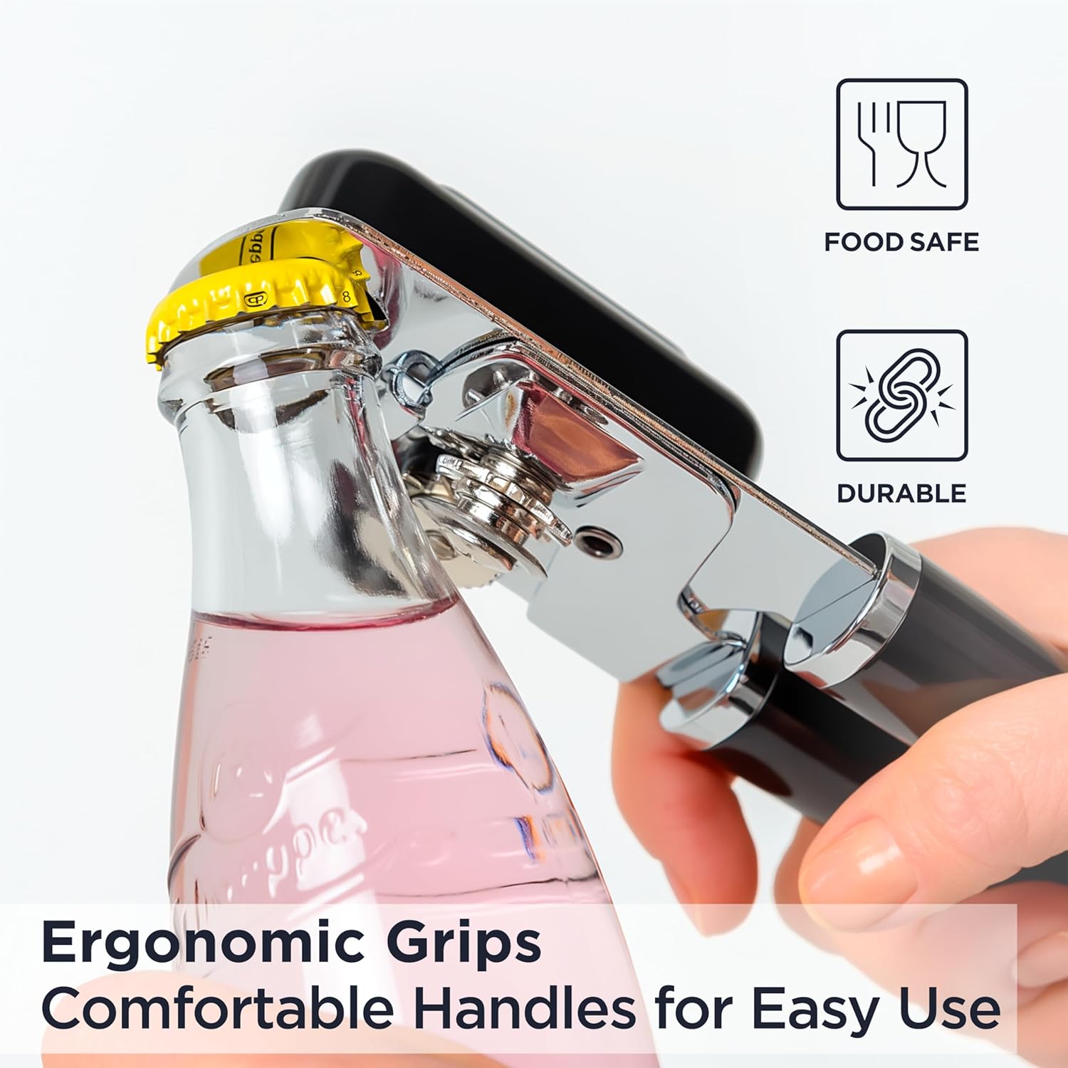Deiss PRO Hand Held Can Opener Smooth Edge Heavy Duty Ergonomic Handle