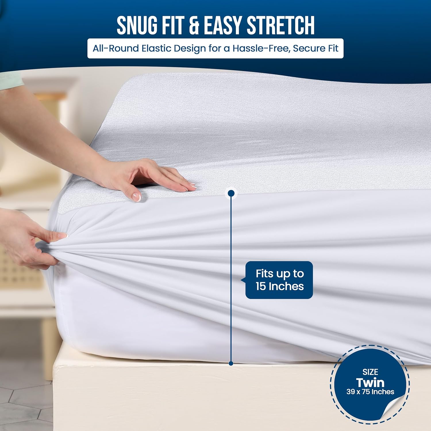 Utopia Bedding Twin Mattress Protector Waterproof