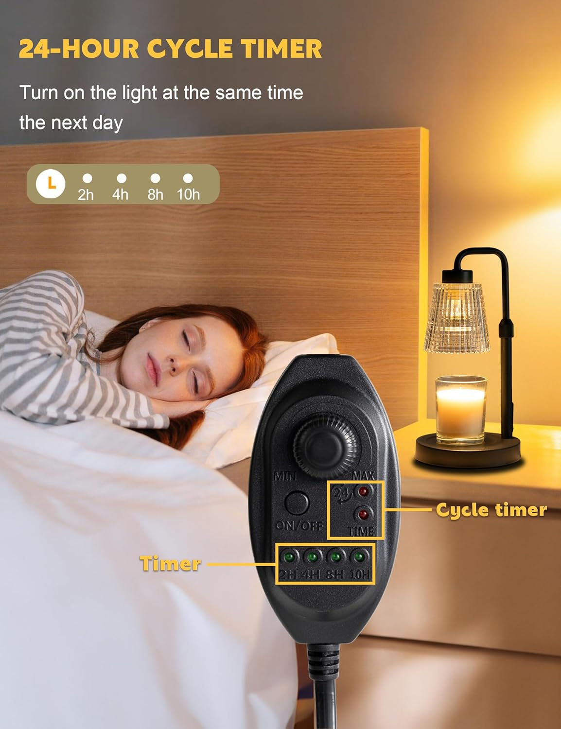 Candle Warmer Lamp with Timer Dimmable for Jar Candles