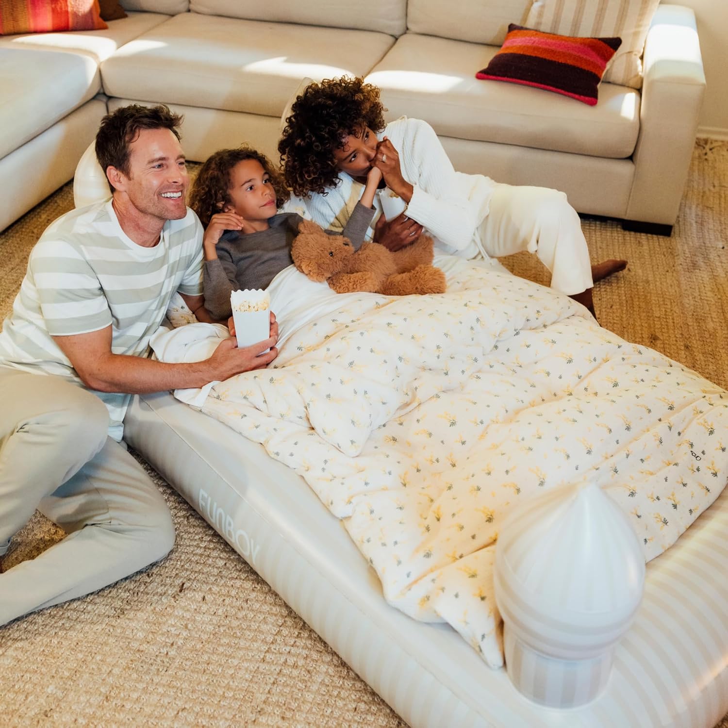 FUNBOY Kids Striped Castle Air Mattress with Travel Bag