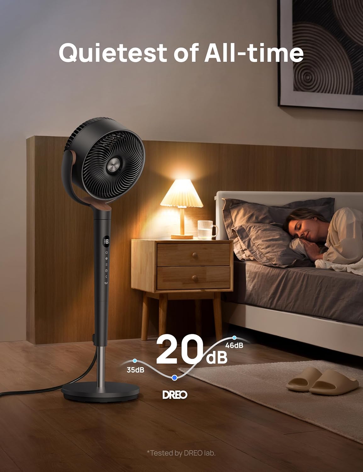 Dreo TurboPoly Fan for Bedroom Quiet Oscillating Floor Fan