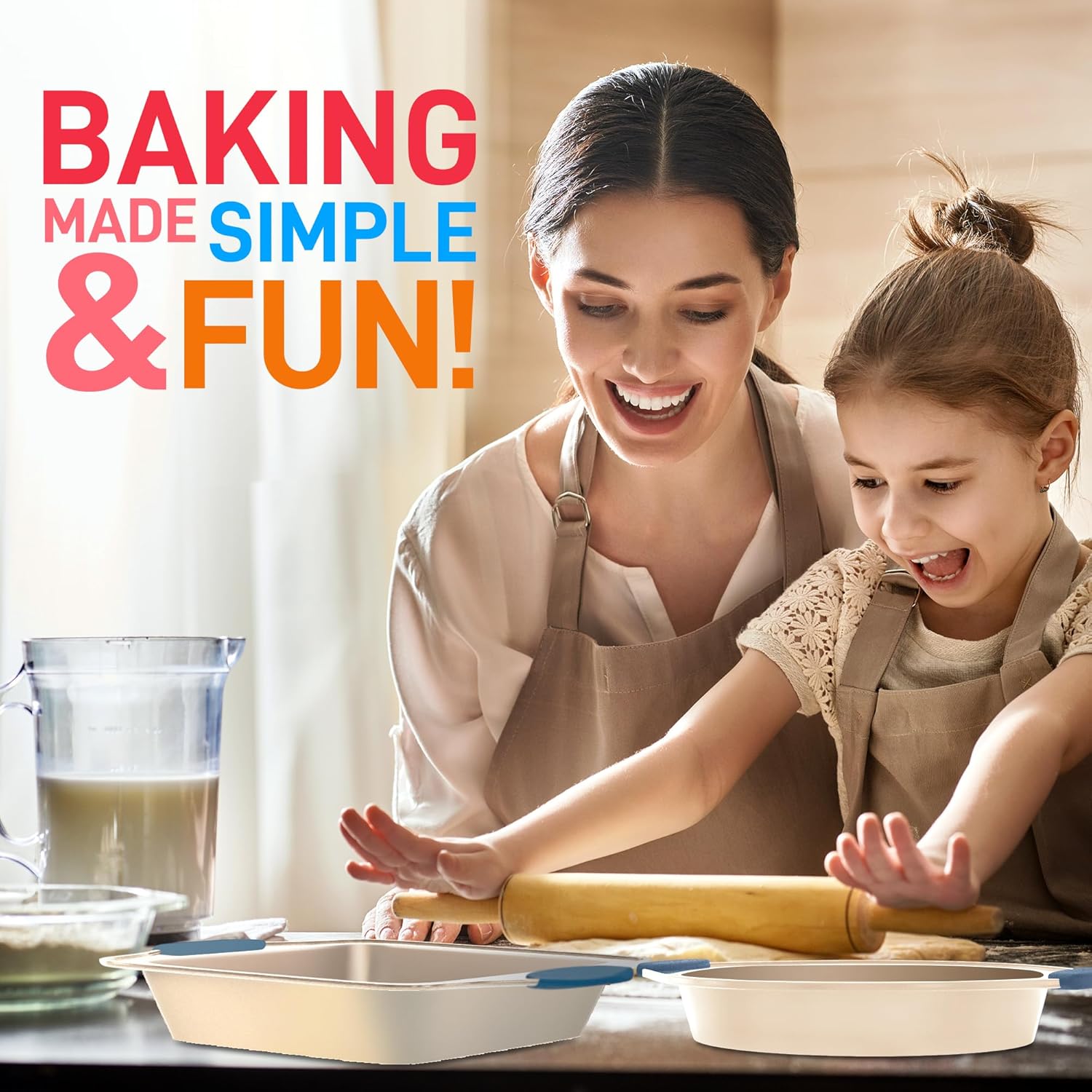 NutriChef 8-Piece Nonstick Bakeware Set