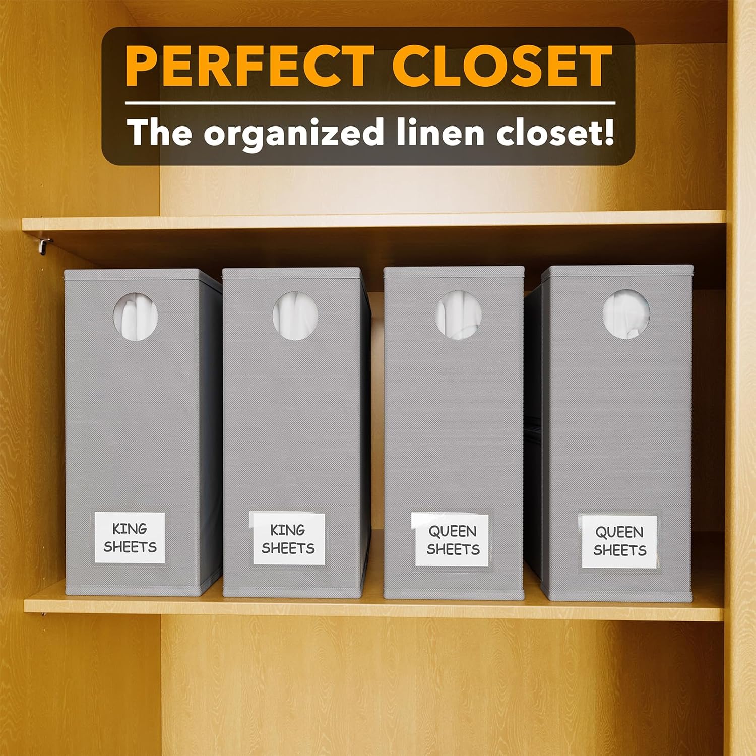 SpaceAid 4 Pack Sheet Organizers Storage Container Gray