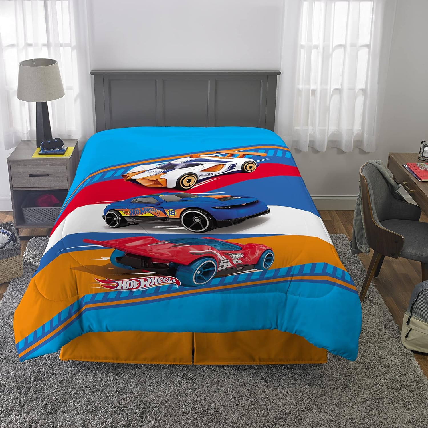 Franco Kids Bedding Super Soft Microfiber Reversible Comforter Hot Wheels