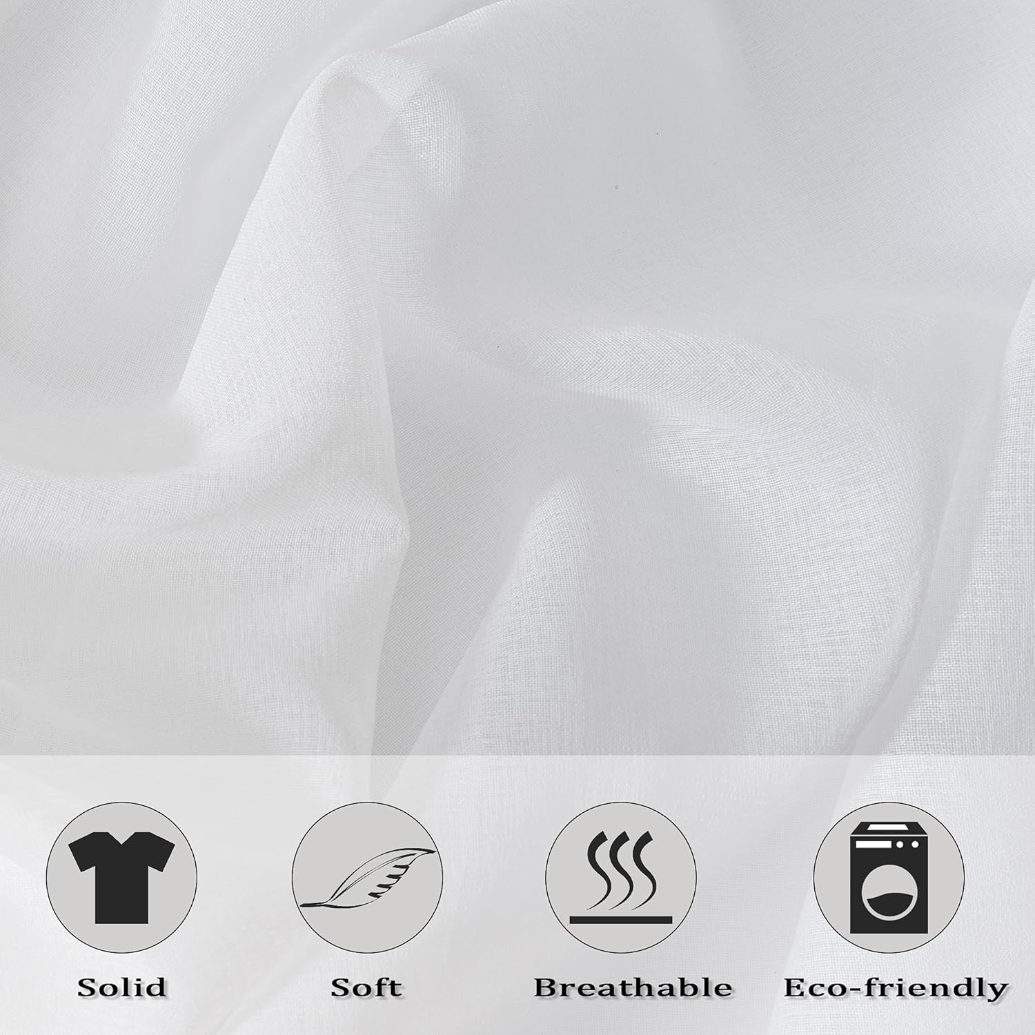 HUTO 95 Sheer Curtains White Grommet Drapes for Bedroom Living Room