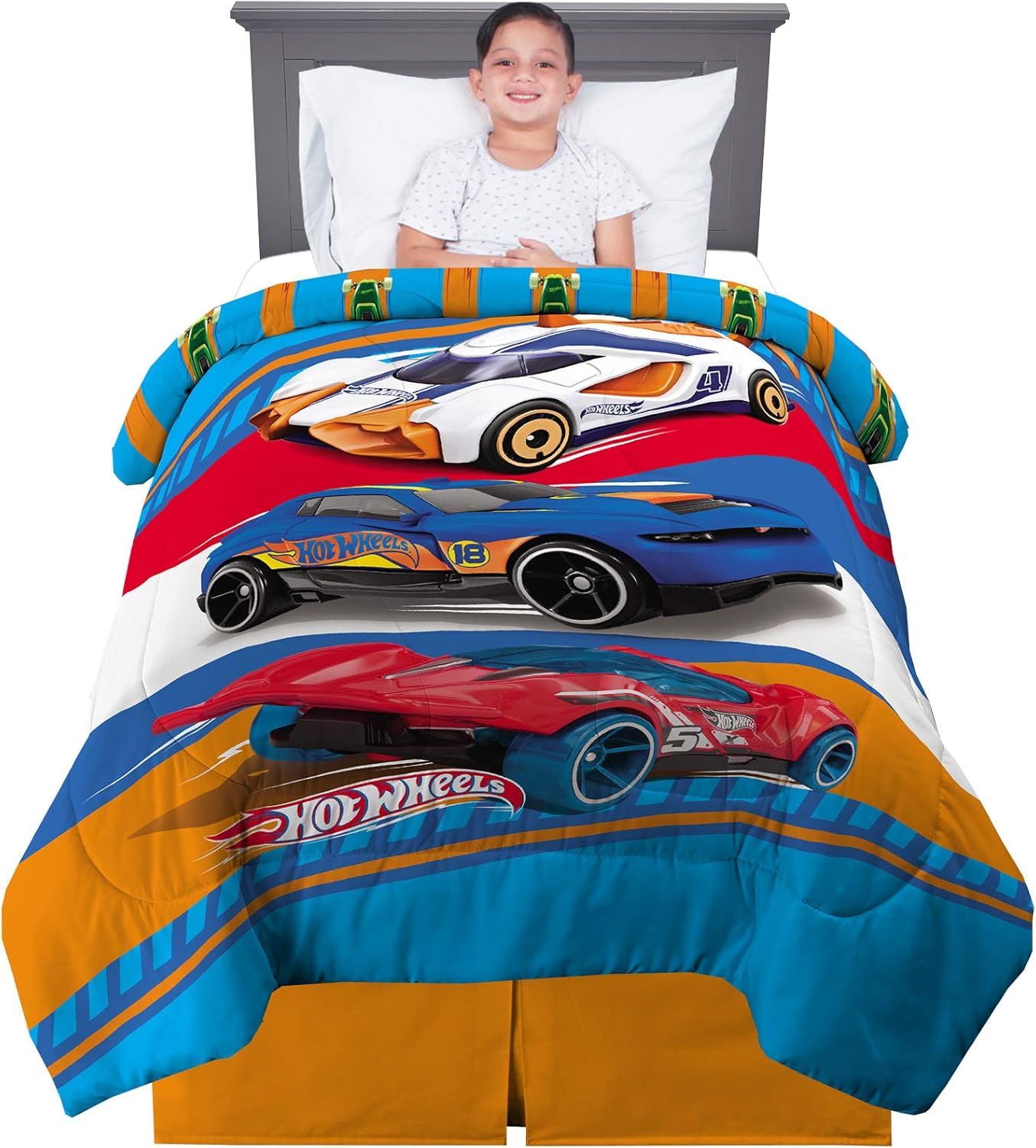 Franco Kids Bedding Super Soft Microfiber Reversible Comforter Hot Wheels