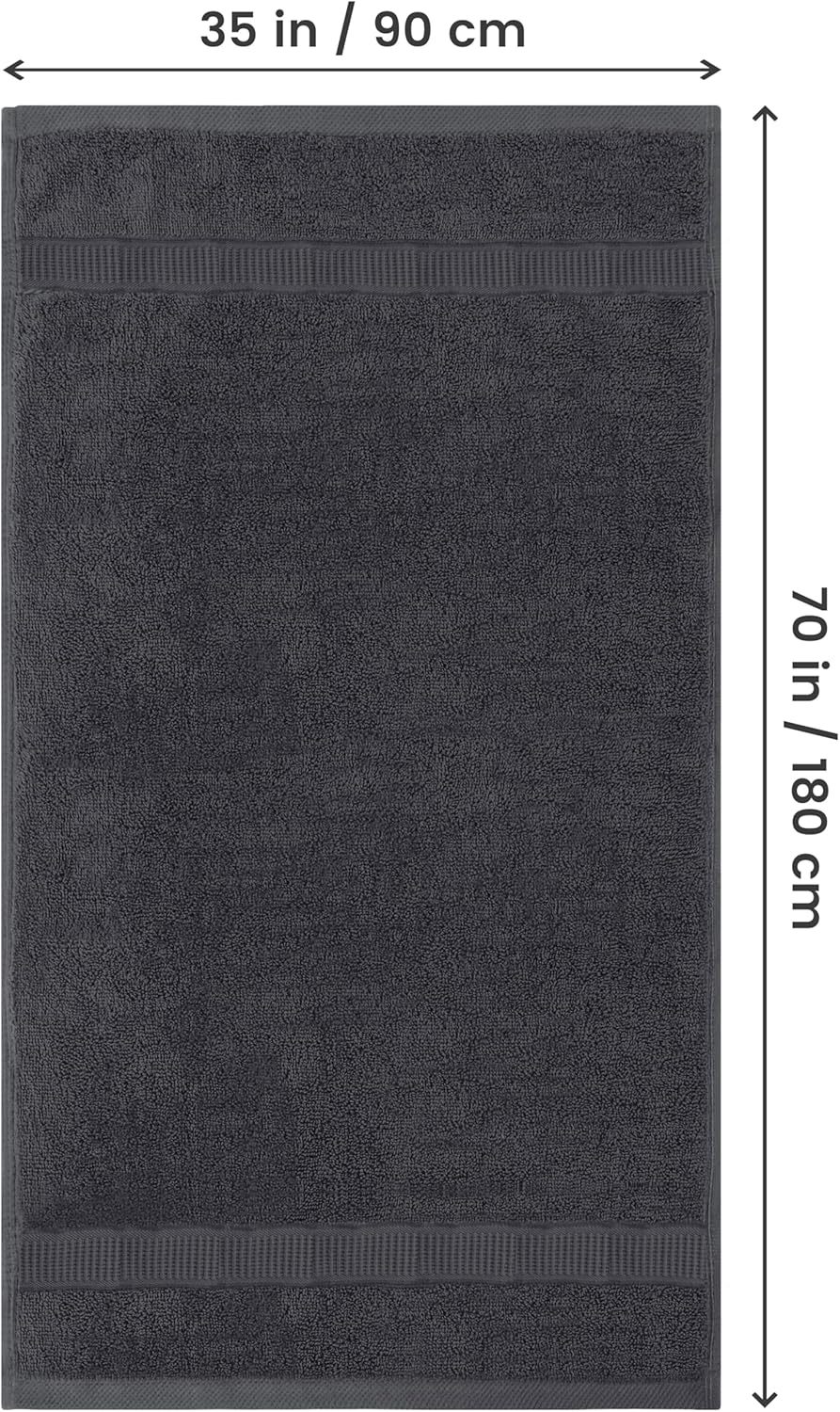 Utopia Towels Jumbo Bath Sheet 2 Pack 600 GSM Grey
