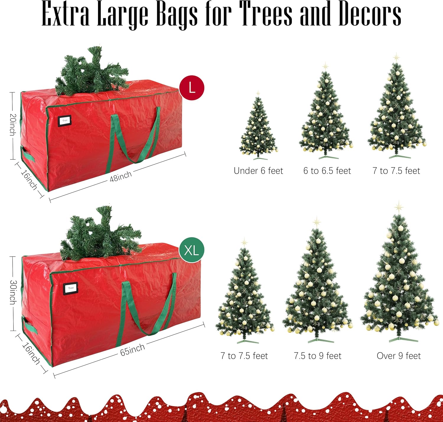 Cosy Family 75ft Christmas Tree Storage Bag - Red