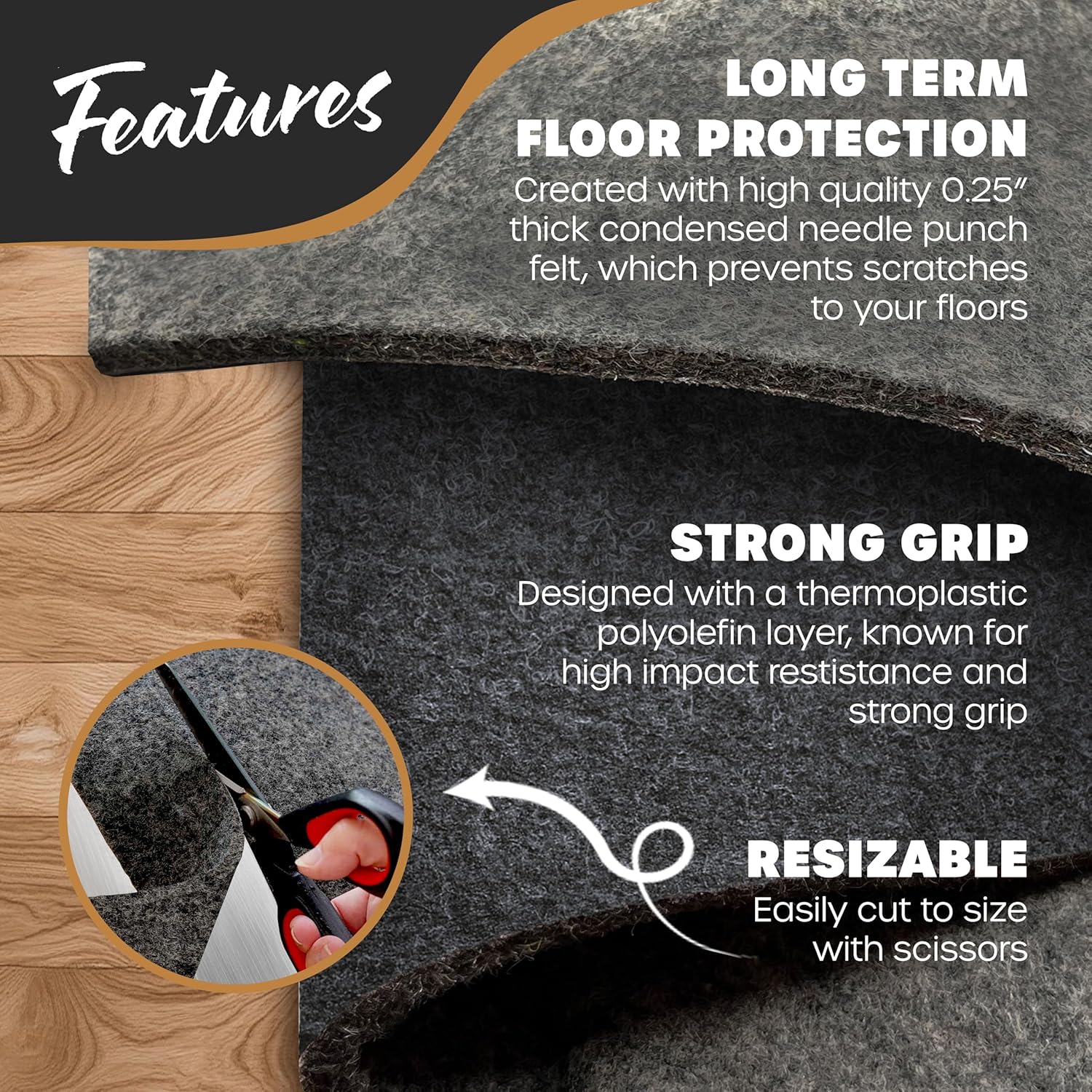 Nevlers 4x6 Felt TPO Non Slip Rug Pad