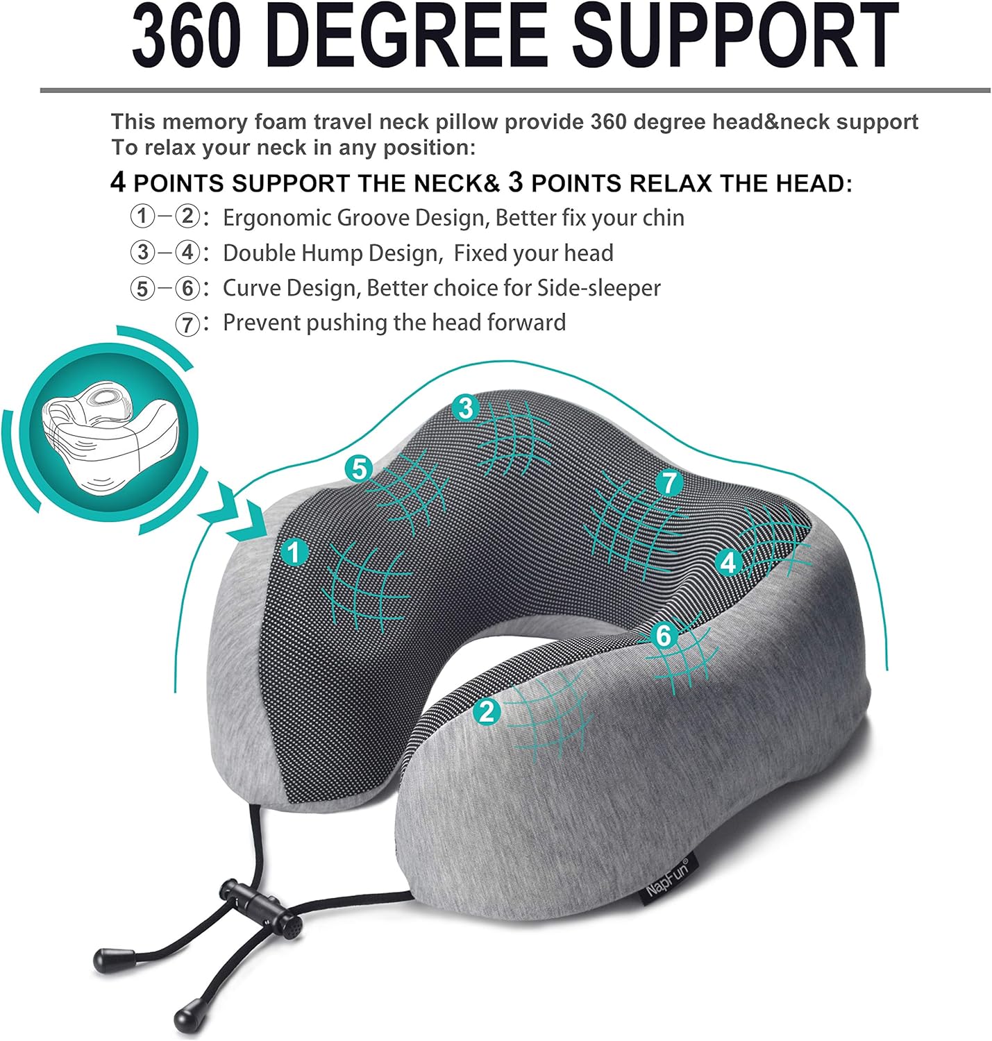 Napfun Neck Pillow for Traveling Flight