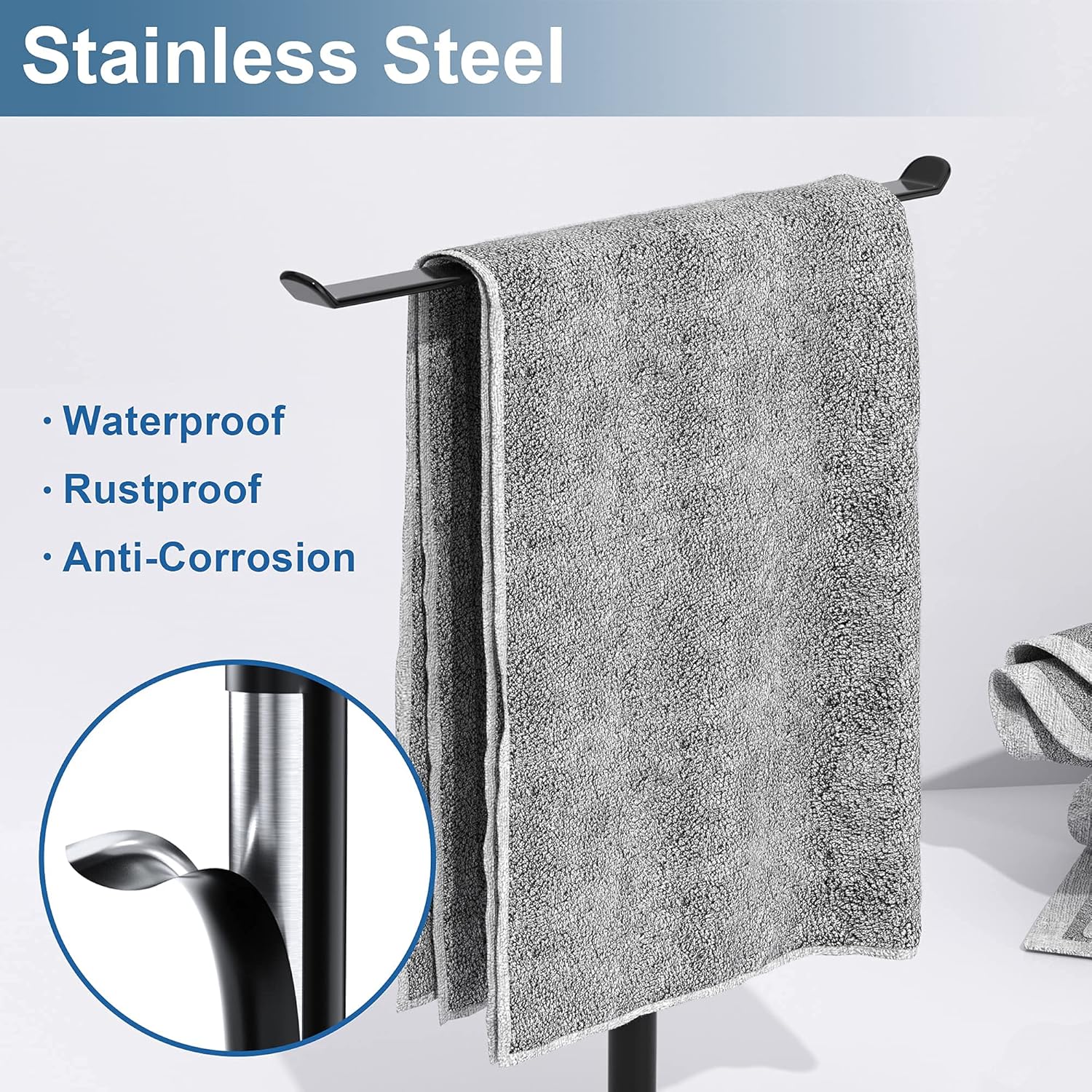 Stainless Steel T-Shape Towel Holder for Bathroom and Kitchen