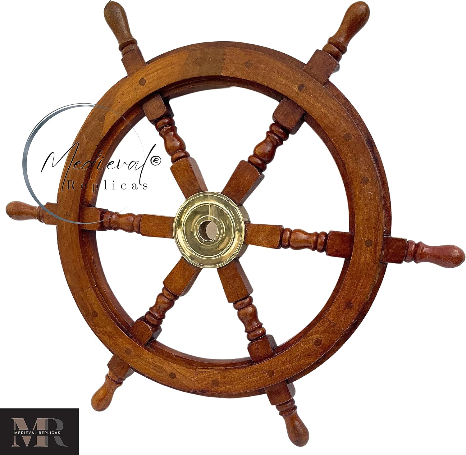 Medieval Replicas Ship Wheel Wooden 24 Inch Brown