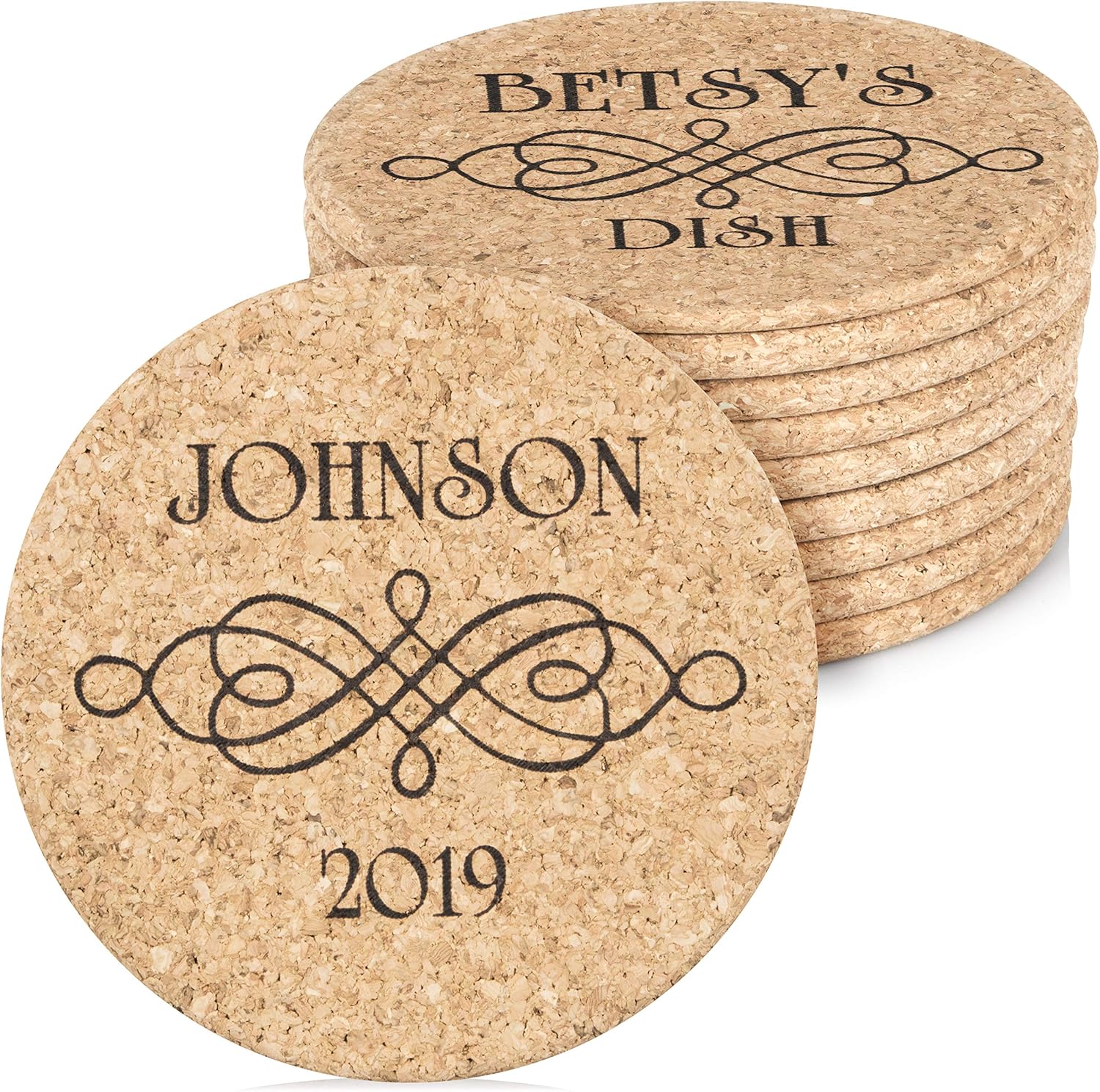 Custom Catch Personalized Cork Trivet Gift - 2 Trivets