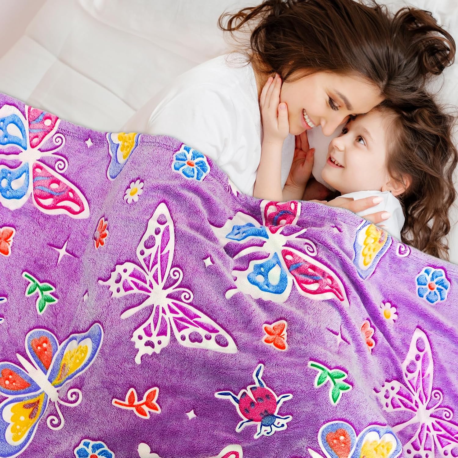 Glow in The Dark Butterfly Blanket for Girls and Kids