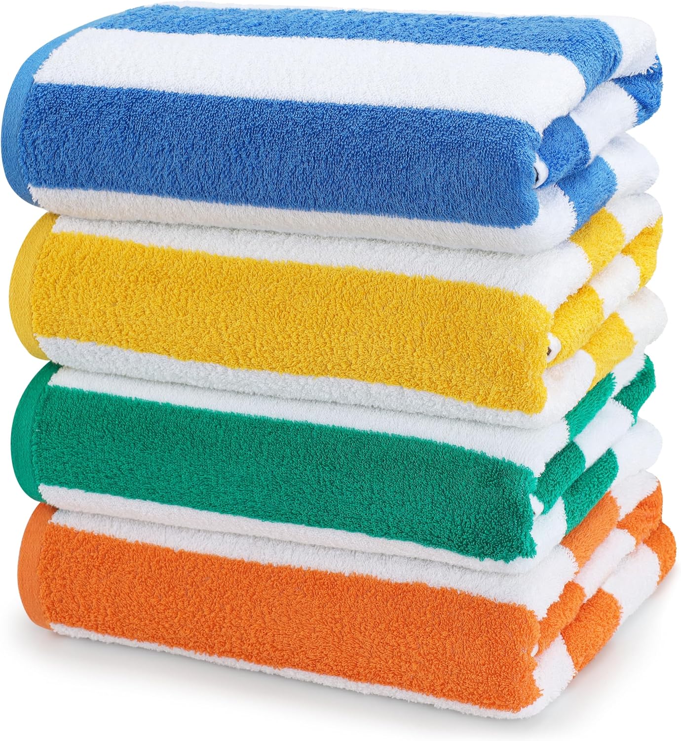 Utopia Towels 4 Pack Cabana Stripe Beach Towels 30x60 Inches