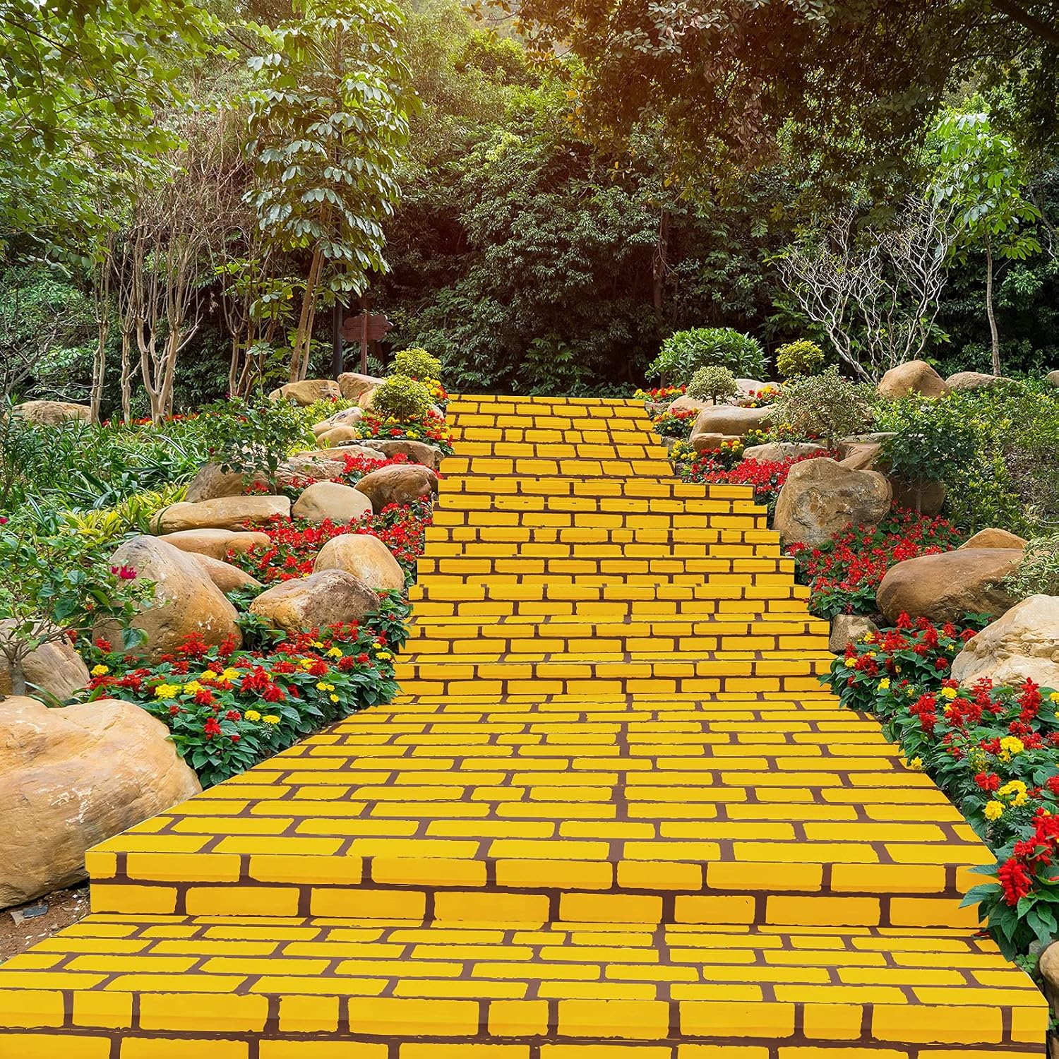 Chuangdi Yellow 45 x 9 Feet Brick Wall Aisle Runner
