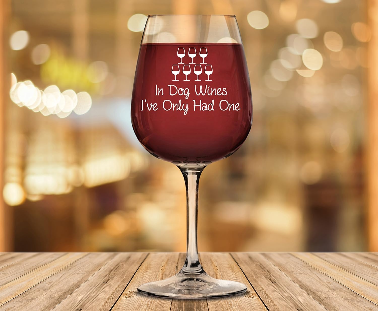 In Dog Wines Funny Wine Glass - Unique Gift for Wine Lovers
