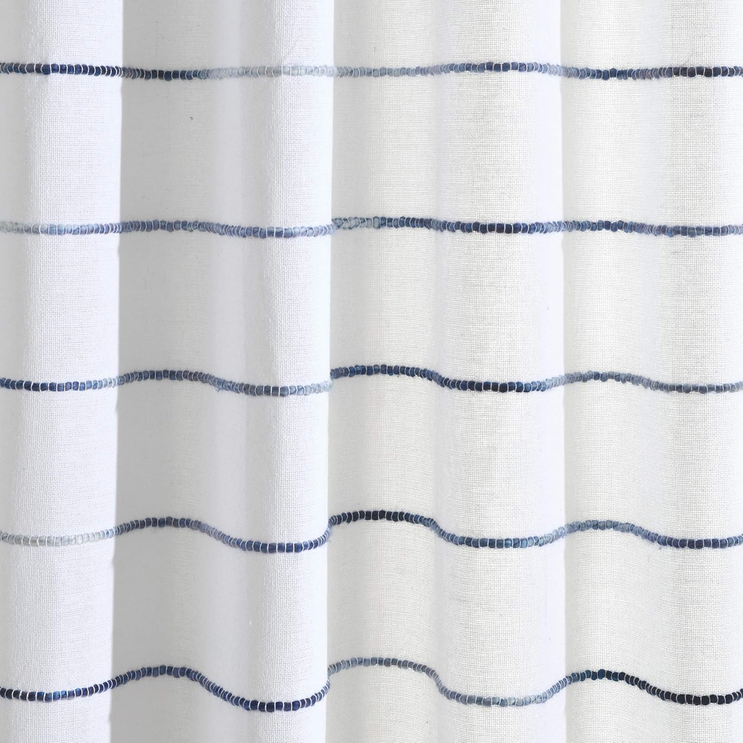 Lush Decor Ombre Stripe Cotton Curtain Panel Set Navy