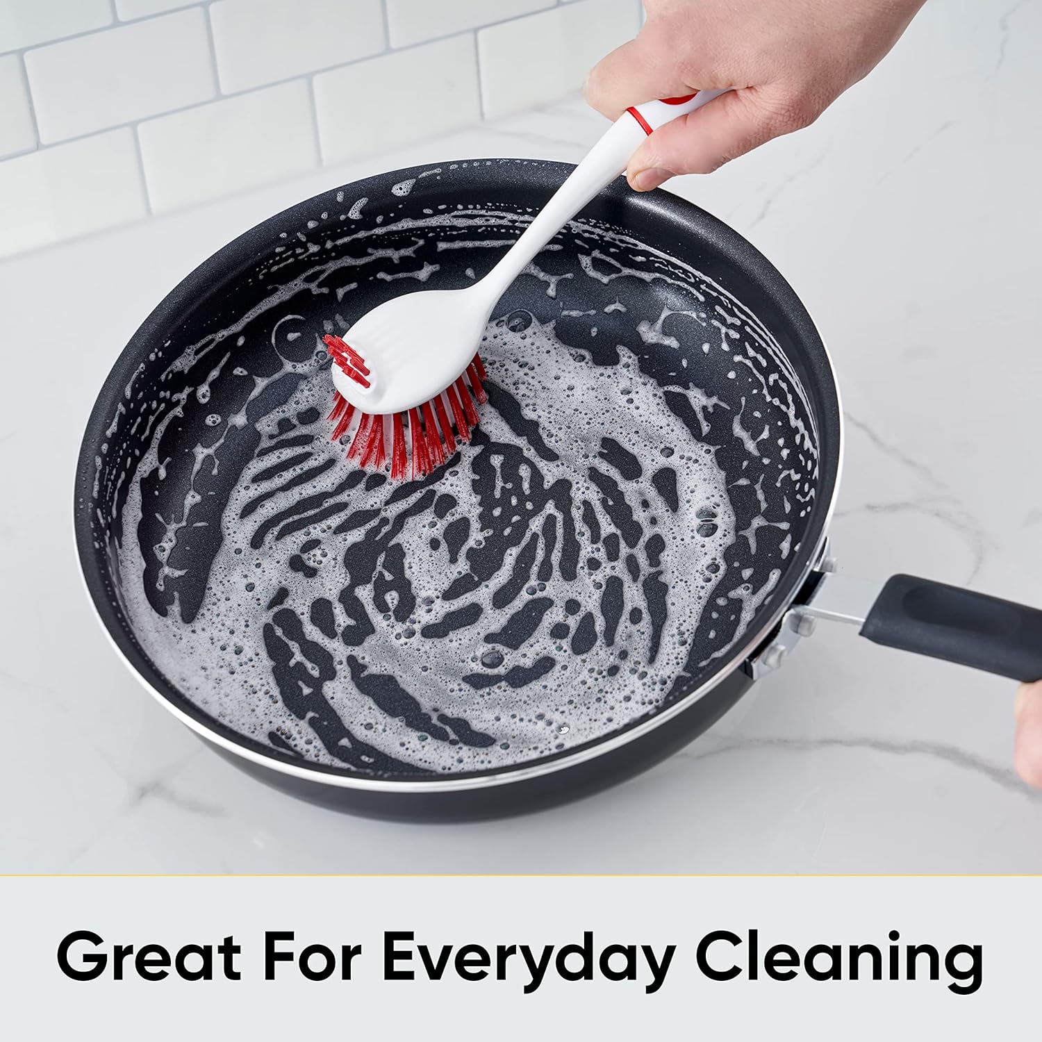 Superio Dish Brush with Handle for Kitchen and Bath