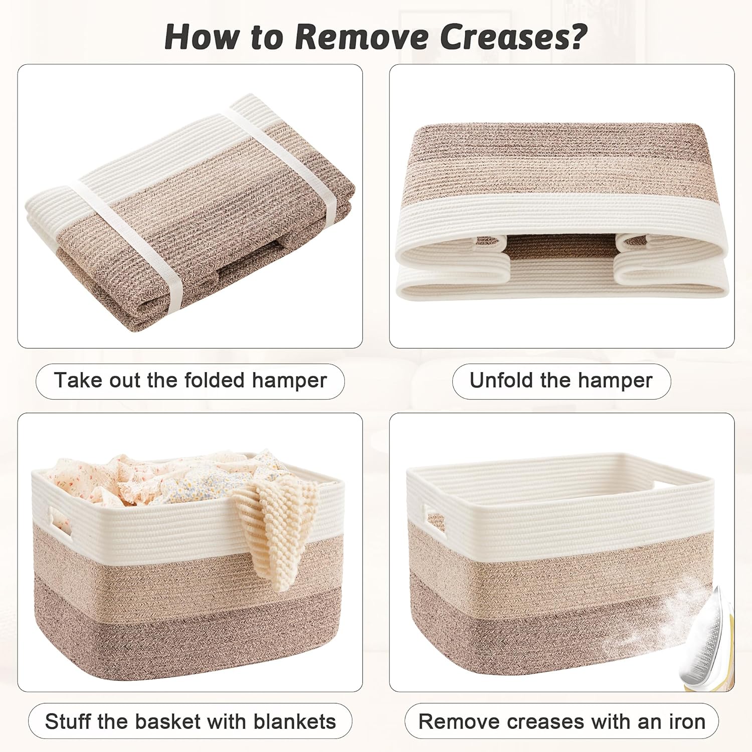 Artfeel Rectangle Woven Basket for Storage and Decor
