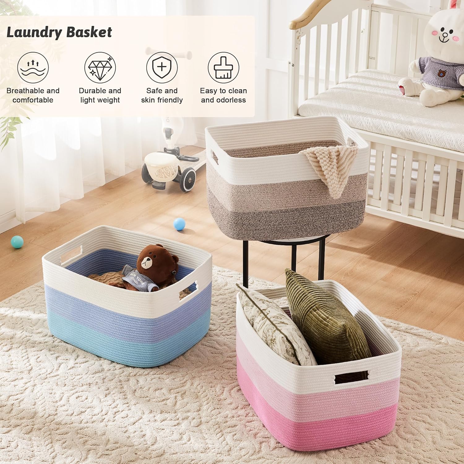 Artfeel Rectangle Woven Basket for Storage and Decor