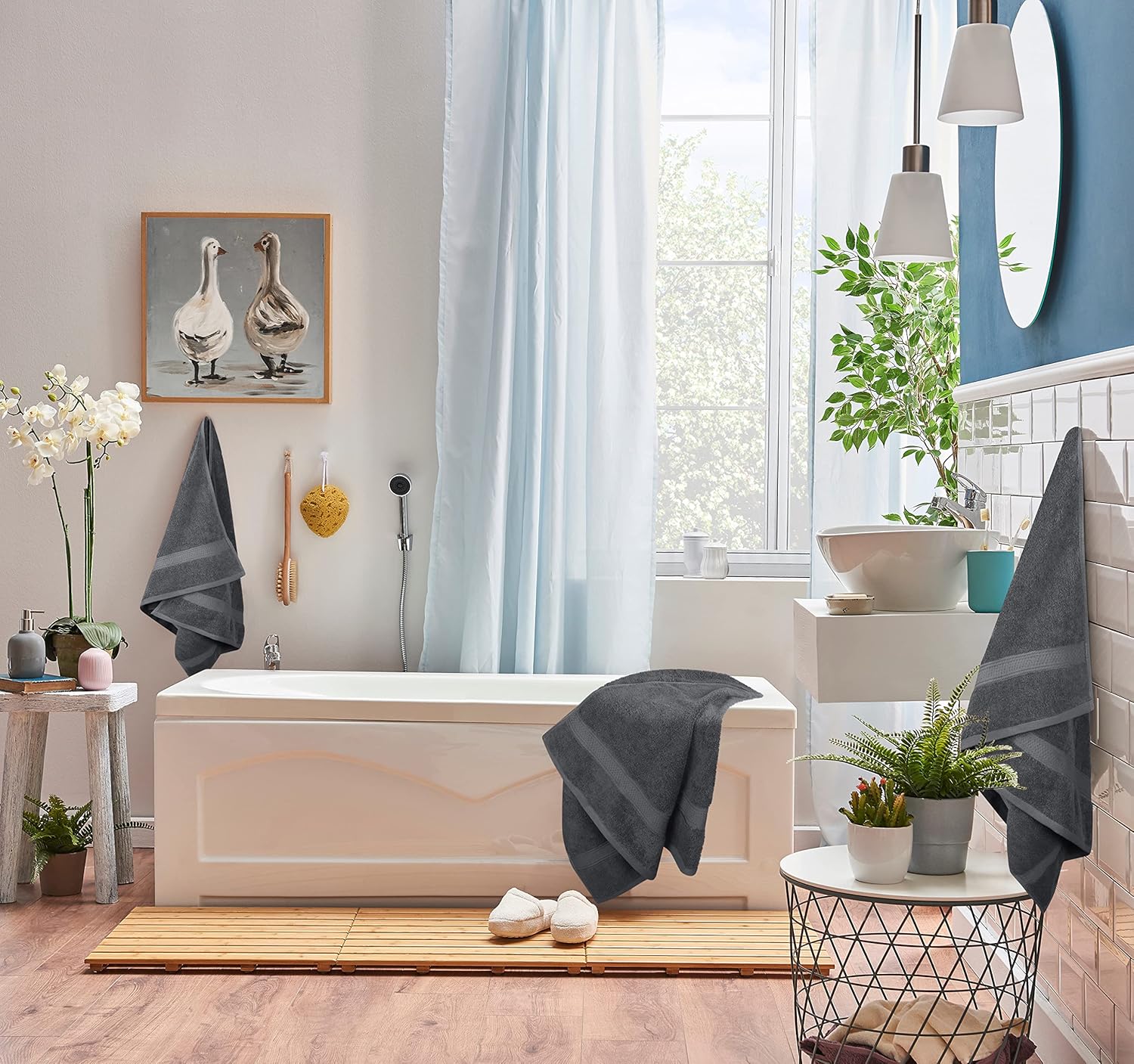 Utopia Towels 8 Piece Premium Set Grey