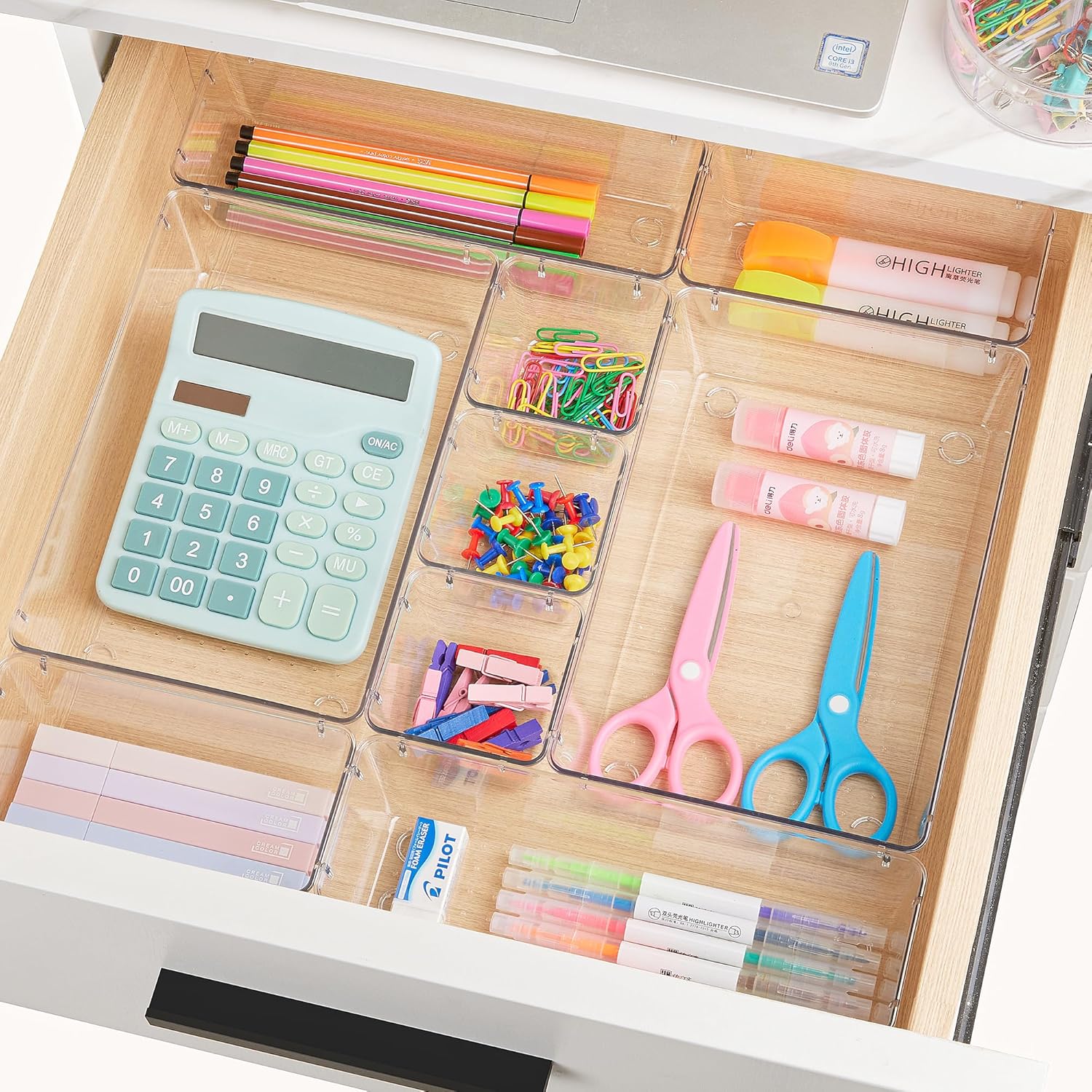 Vtopmart 25 PCS Clear Plastic Drawer Organizers Set