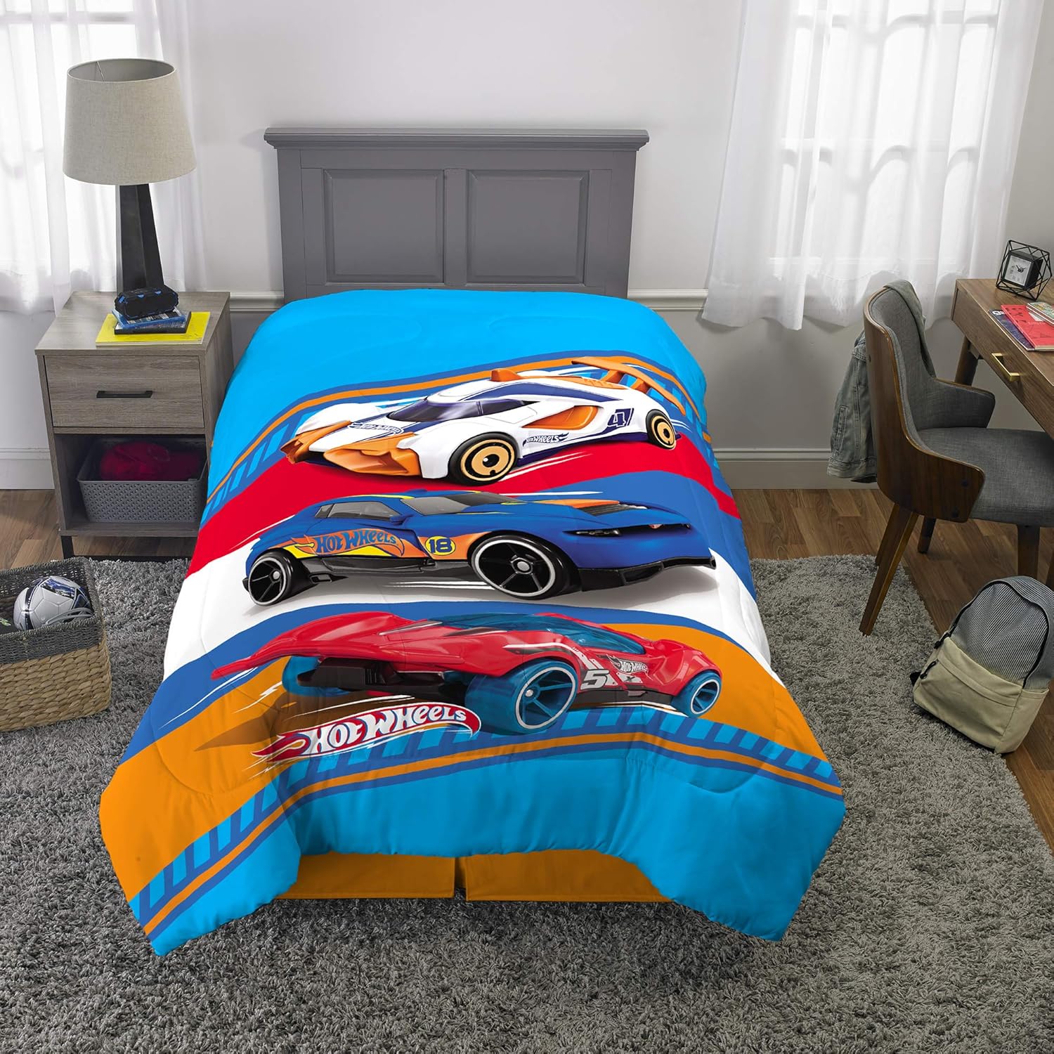 Franco Kids Bedding Super Soft Microfiber Reversible Comforter Hot Wheels